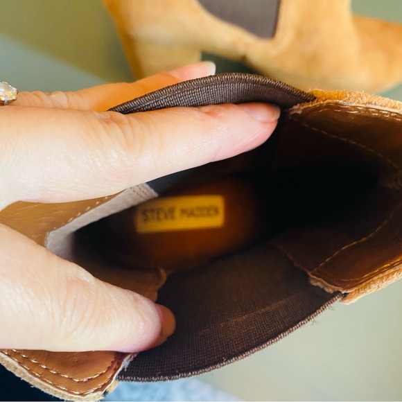 Steve Madden Subtle Chelsea Boot Brown Chestnut Suede Sz 9.5 Ankle Booties - Picture 9 of 9